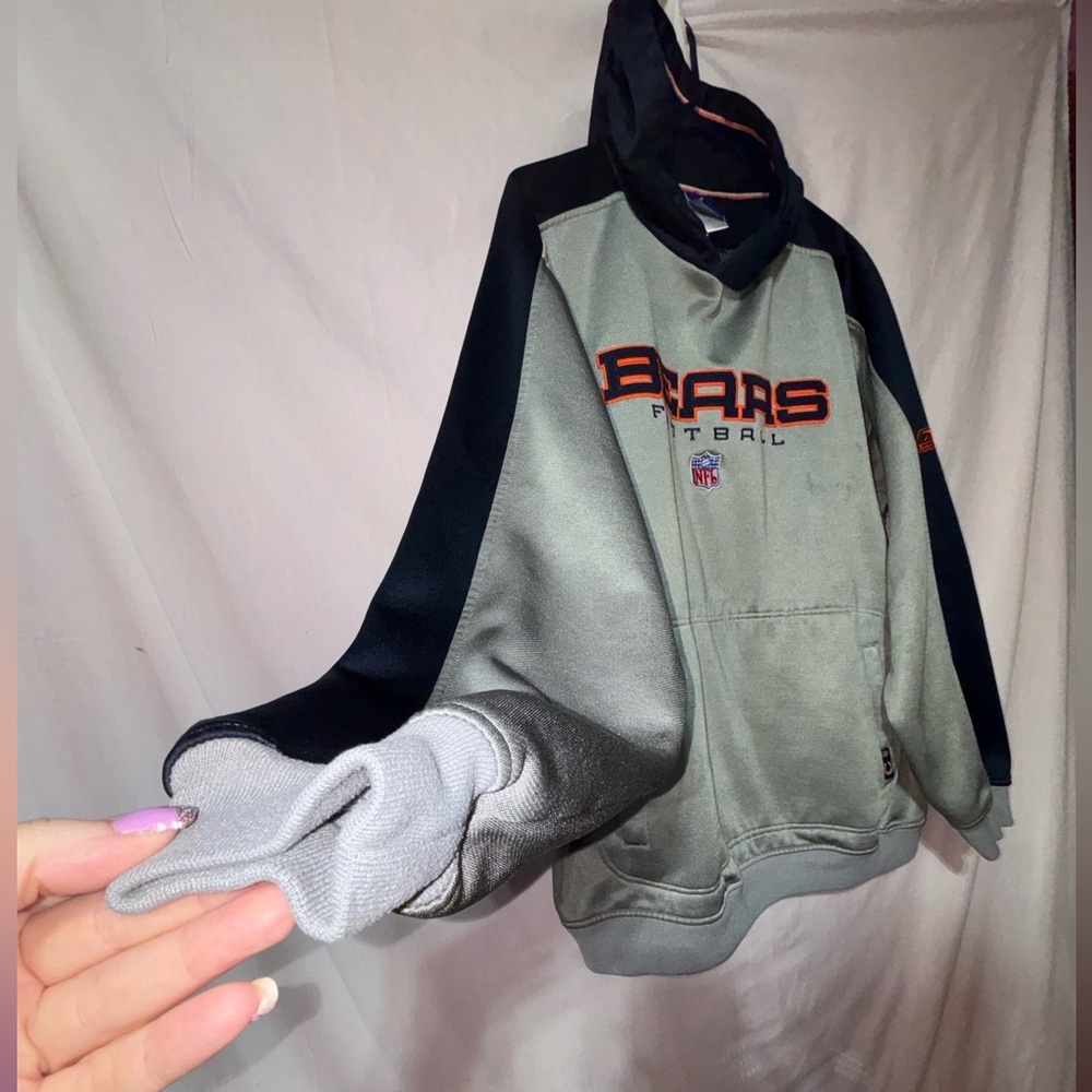 Chicago Bears Reebok Cold Weather Hoodie Silver & Navy – Size XL – NFL - Picture 2 of 14